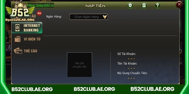 B52club đa dạng phương thức nạp tiền